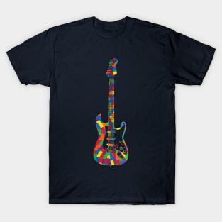 S-Style Electric Guitar Colorful Texture T-Shirt